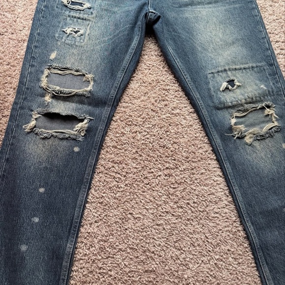 Ksubi Blue Skinny Jeans Distressed Design
